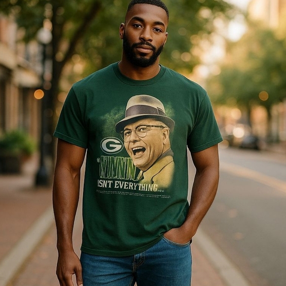 VINTAGE Green Bay Packers Vince Lombardi NFL 90’s T-shirt Size XXL Oversized Fit - Picture 1 of 10